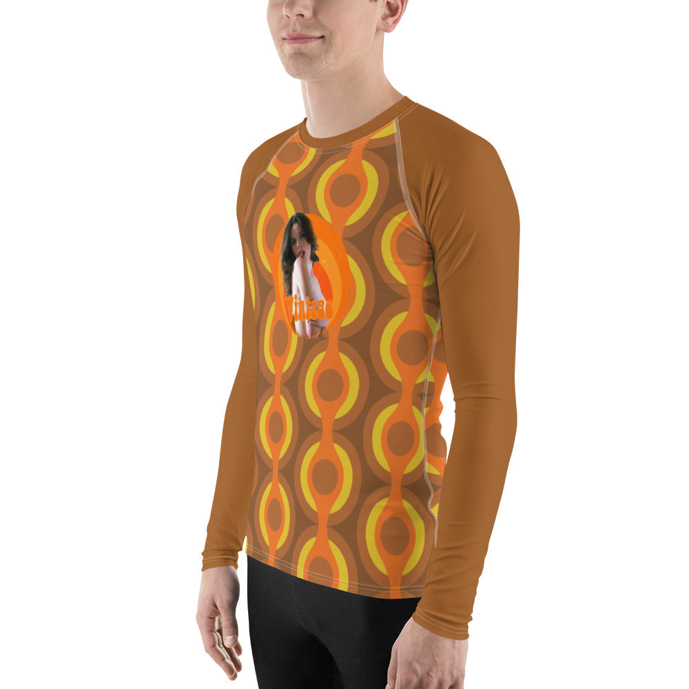 Retro 70's Men's Rash Guard Cheesecake Variation #2