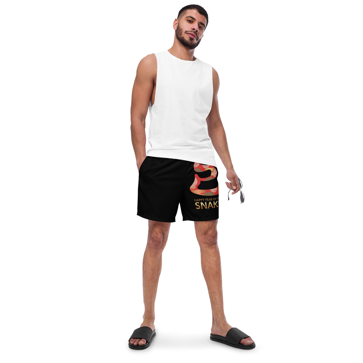 Year of the Snake Swim Trunks - Black