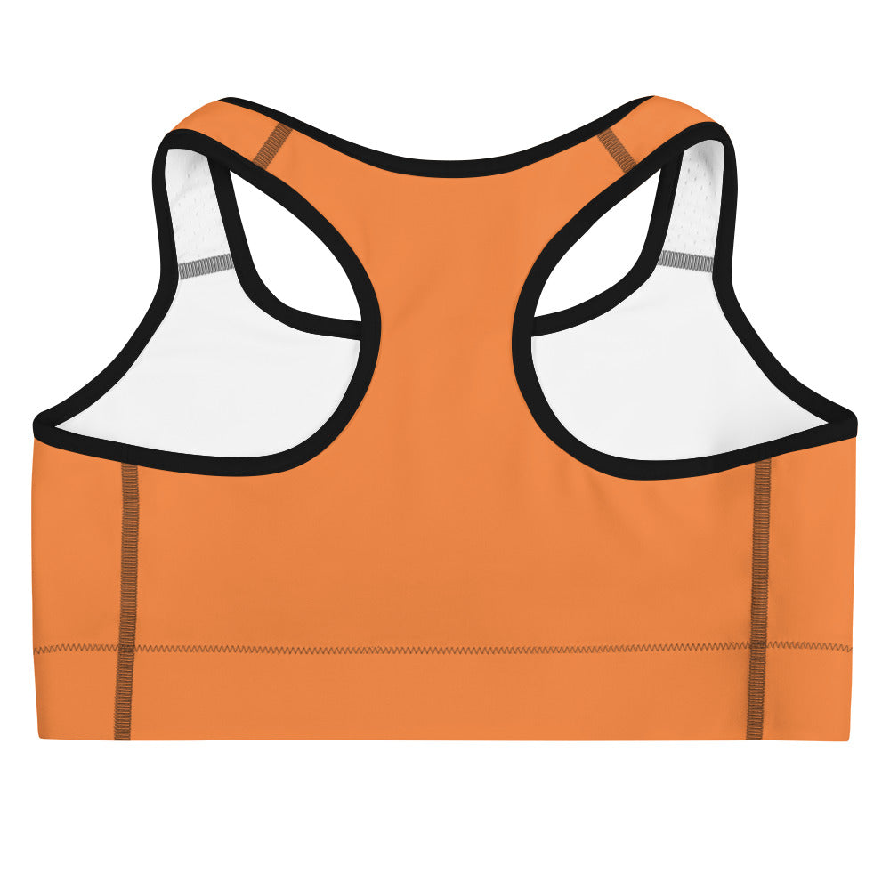 POW Sports bra (Sun Orange) with Blue