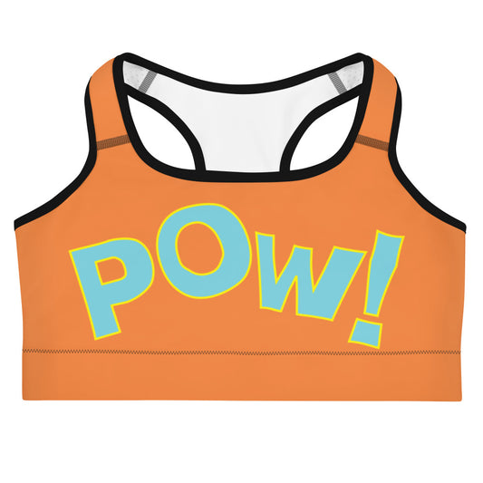 POW Sports bra (Sun Orange) with Blue