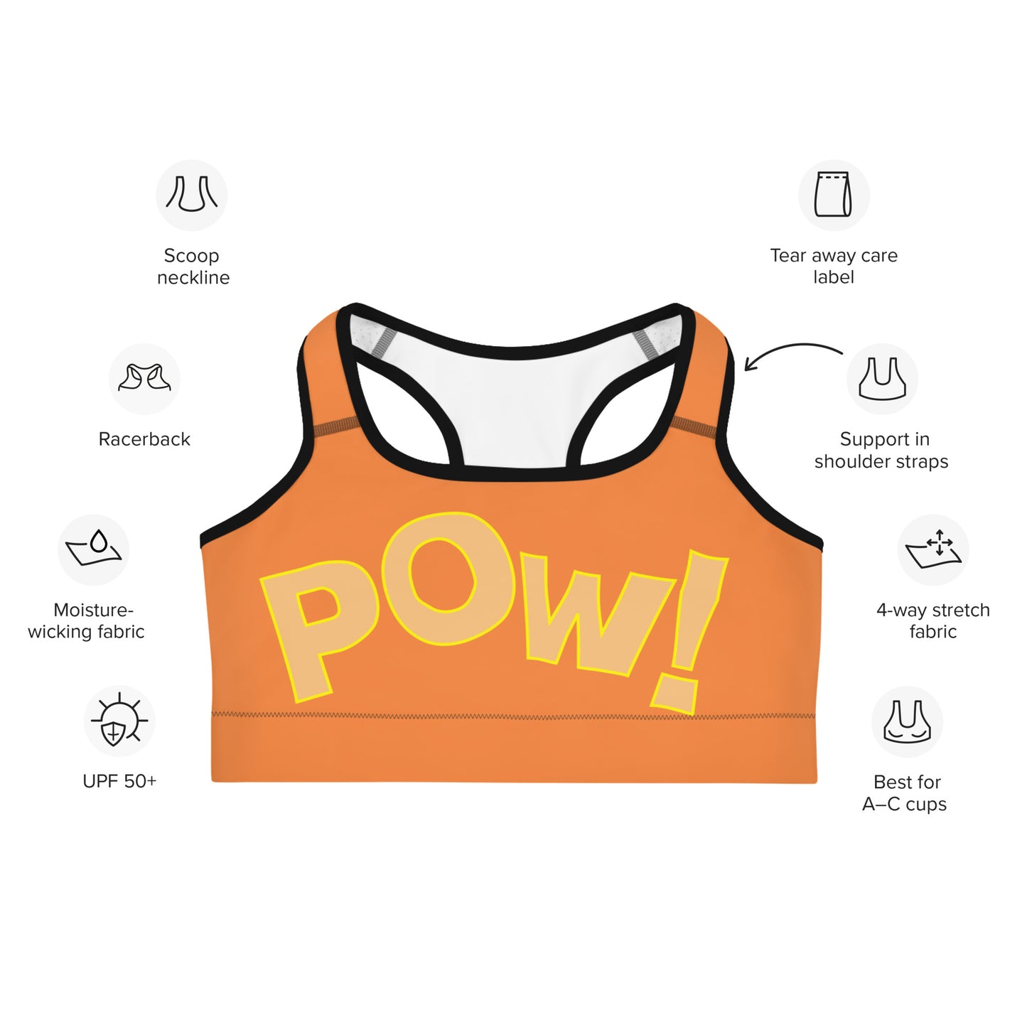 POW Sports bra (Sun Orange)