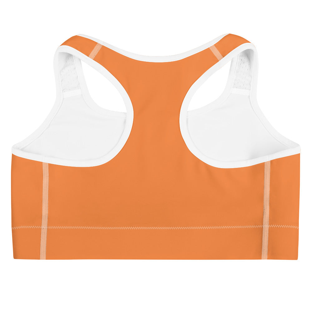 POW Sports bra (Sun Orange) with Blue