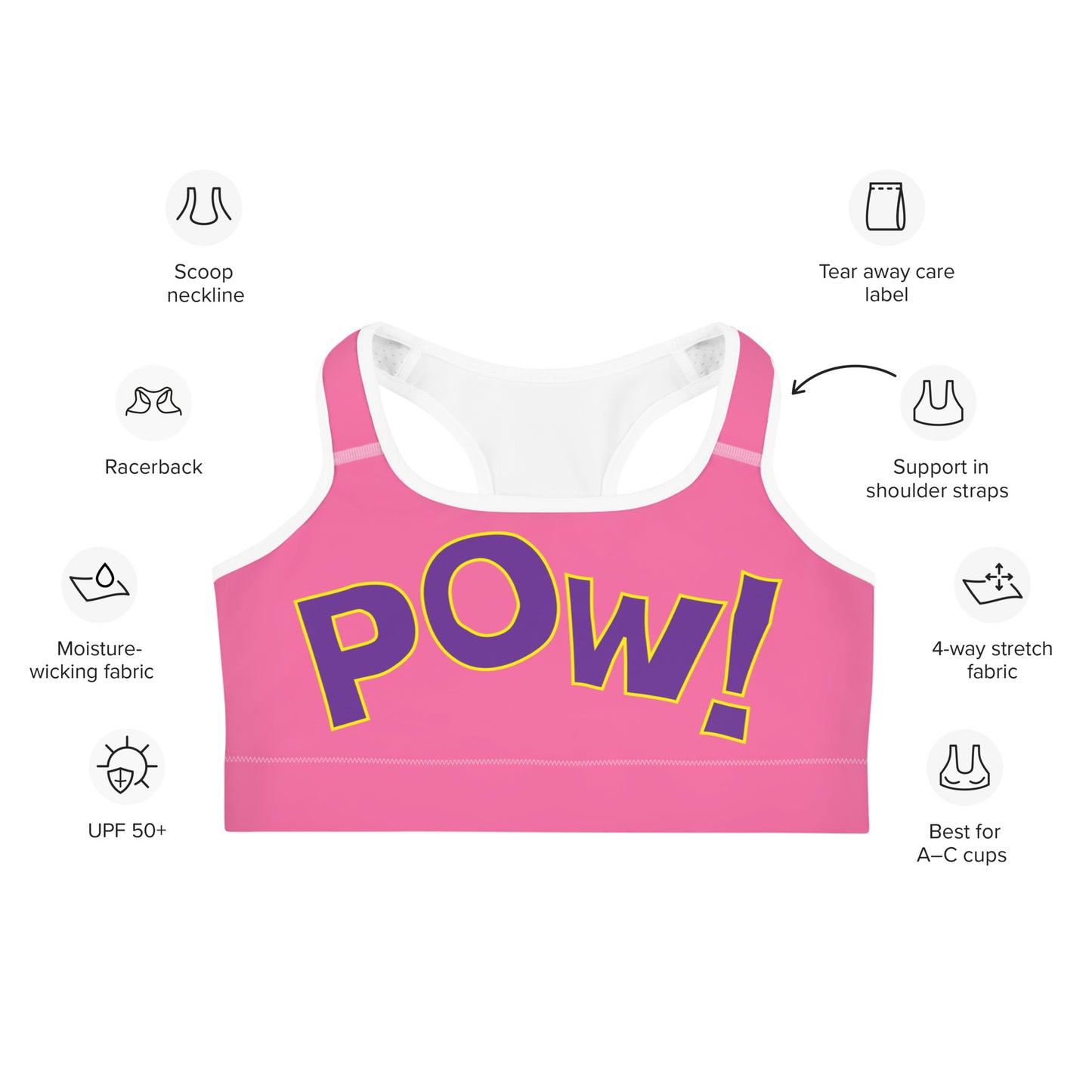 POW Sports bra (Bubblegum)