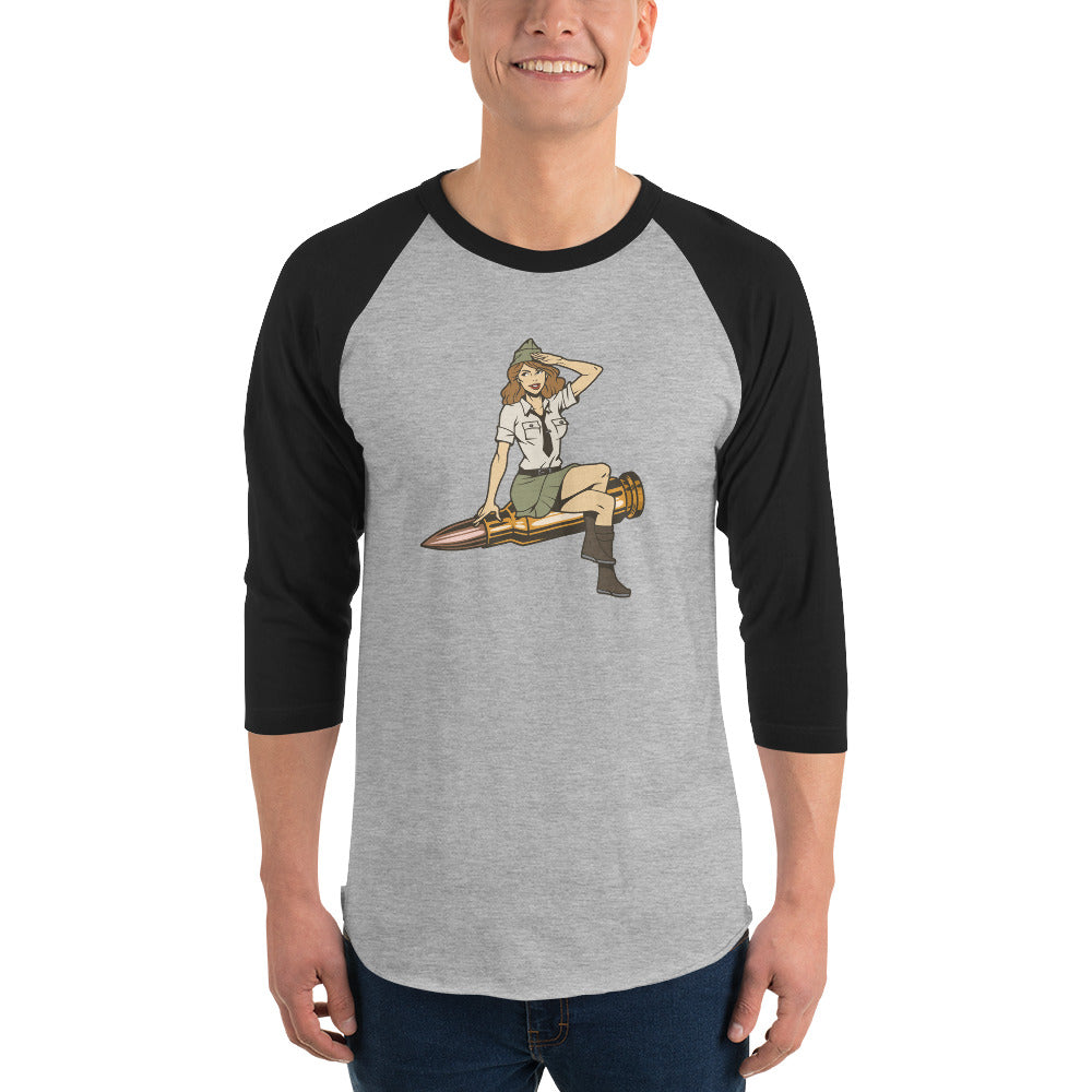 Bullet Babe 3/4 sleeve raglan shirt