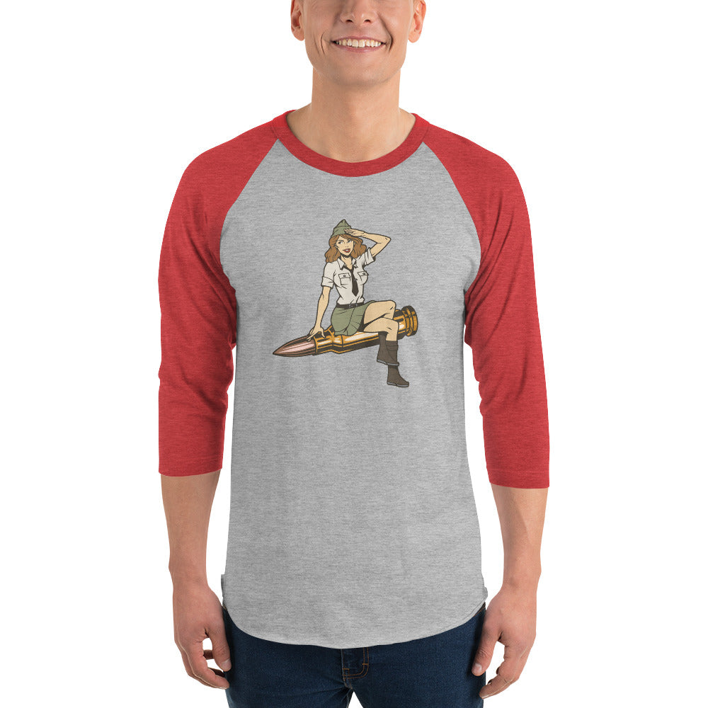 Bullet Babe 3/4 sleeve raglan shirt